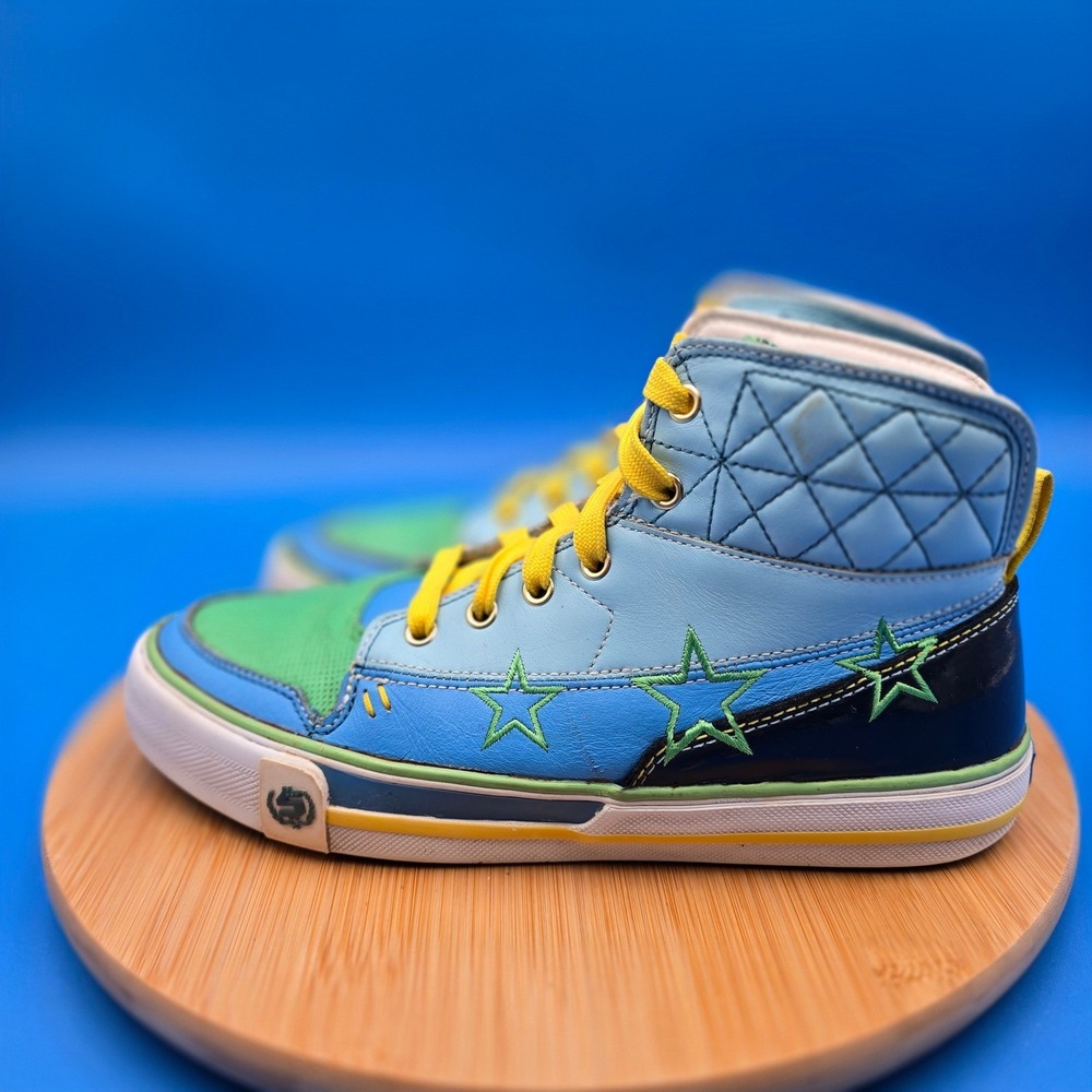 Rare Shmack Crowbar High Top Blue Lime Y2K Streetwear Shoes‎ Men's 8.5 - Picture 2 of 9